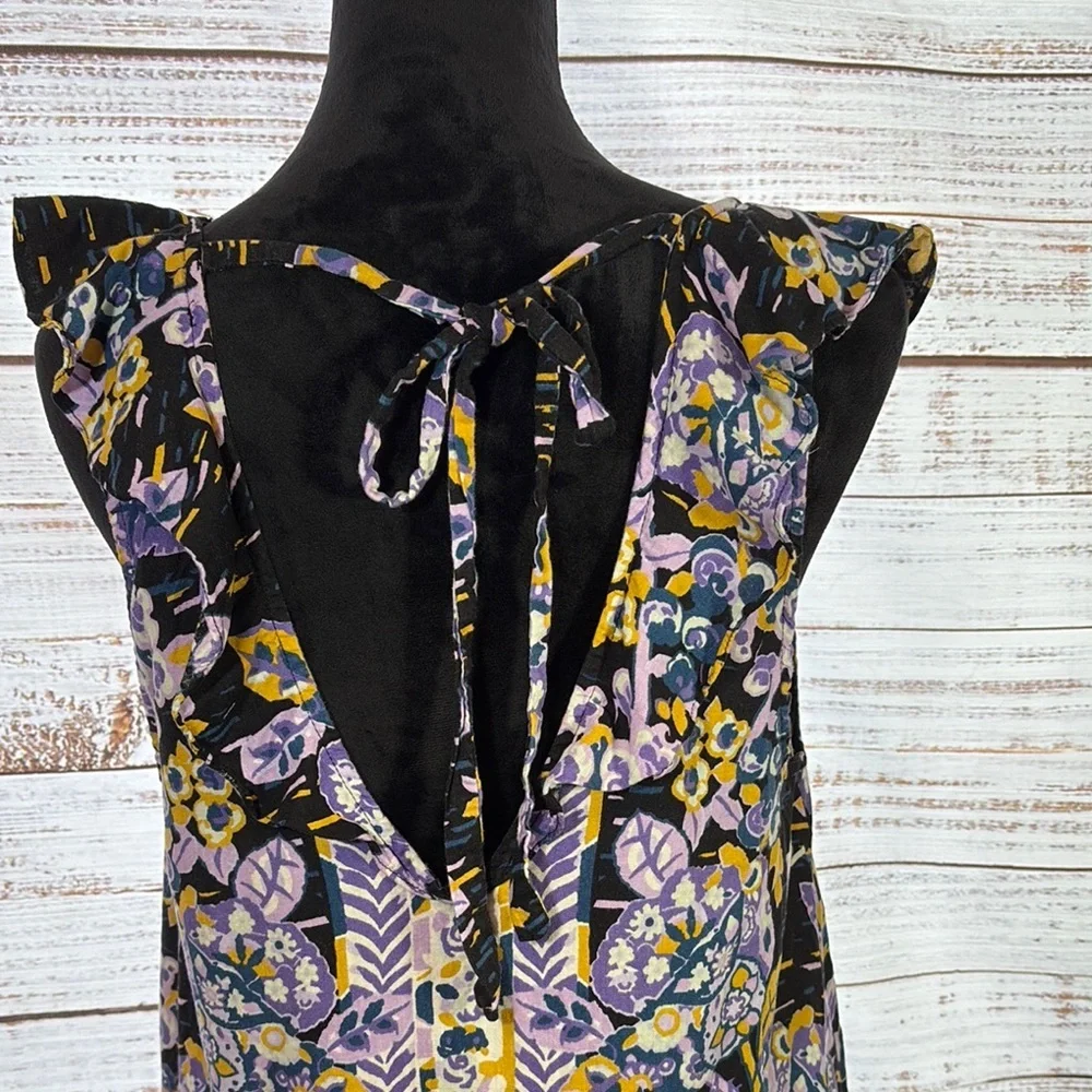 Free People Black and Purple‎ Floral Dress/ shirt